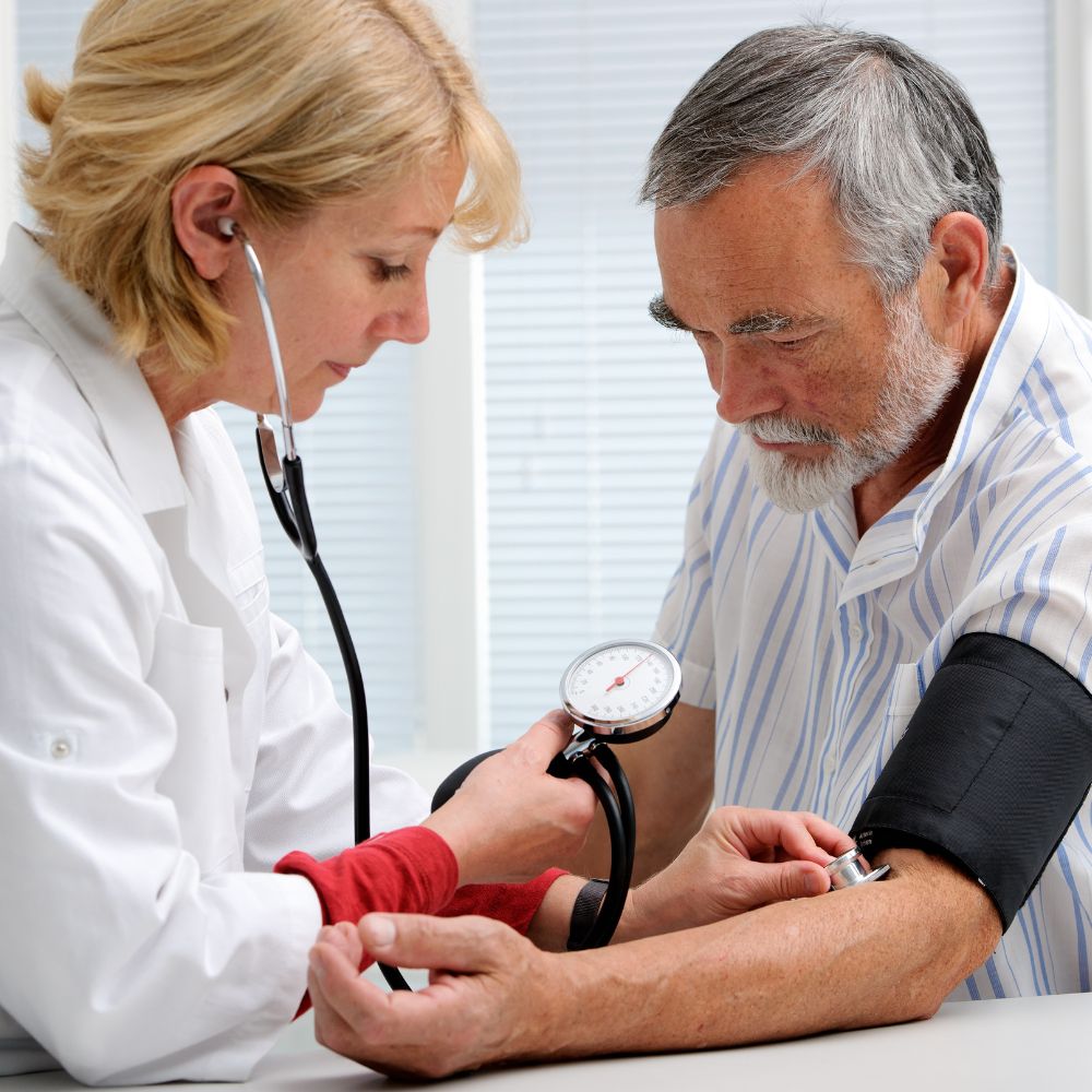 doctor and her senior senior patient