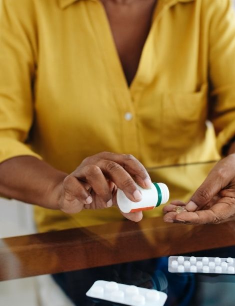 Woman taking medical treatment for chronic disease management